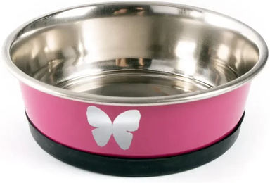 Produktbild von Martin Sellier Futternapf für Katzen aus Edelstahl in Rosa und Bunt