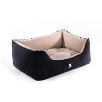 Produktbild von Martin Sellier Hundebett und Katzenbett aus Velours Domino in Schwarz Grün und Braun