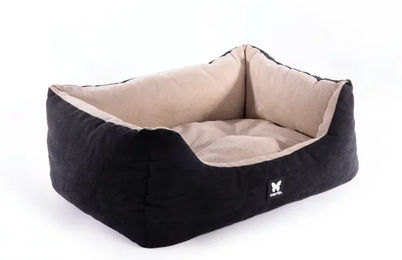Produktbild von Martin Sellier Hundebett und Katzenbett aus Velours Suédine Domino Schwarz 50x40 cm