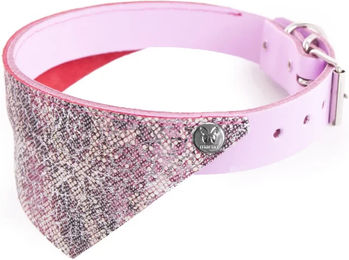 Martin Sellier Hundehalsband aus Leder mit Bandana in Grün oder Rosa Größe L – Bild 1 von 2