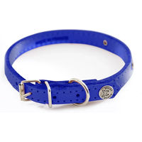 Produktbild von Martin Sellier Hundehalsband aus Leder mit Steppnähten und Platte Blau 31-62 cm