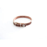 Produktbild von Martin Sellier Hundehalsband aus Leder mit Steppnähten und Platte in Braun 10-31 cm