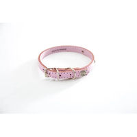 Produktbild von Martin Sellier Hundehalsband aus Leder mit Steppnähten und Platte in Rosa 14-36cm
