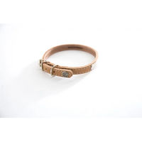 Produktbild von Martin Sellier Hundehalsband aus Leder mit Steppnähten und Platte Natur Beige 18-45 cm