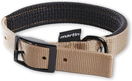 Martin Sellier Hundehalsband aus Nylon Beige Größe M 20mm 45cm – Bild 1 von 2