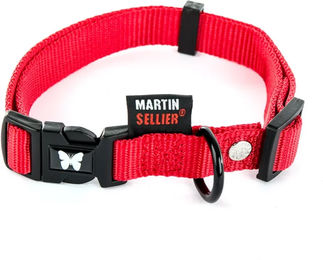 Martin Sellier Hundehalsband aus Nylon in Rot verstellbar Größe XS – Bild 1 von 2