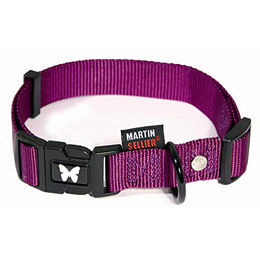 Martin Sellier Hundehalsband aus Nylon verstellbar Lila 25 mm 45-65 cm – Bild 1 von 2