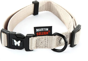 Martin Sellier Hundehalsband aus Nylon verstellbar XS für große Rassen in Grau und Beige – Bild 1 von 2