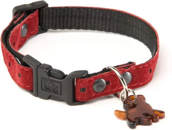 Martin Sellier Hundehalsband aus Velours in Rot Größe S 25-40cm – Bild 1 von 2