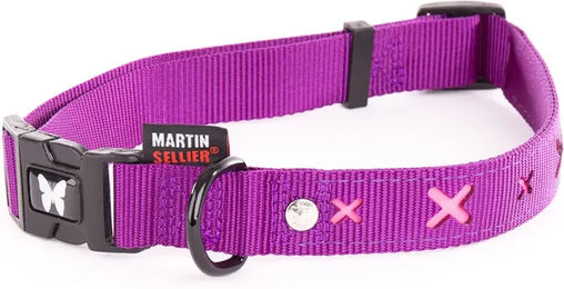 Produktbild von Martin Sellier Hundehalsband Croix aus Nylon in Rosa oder Lila Größe S