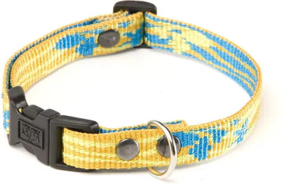 Martin Sellier Hundehalsband Lagoon Jaquard Blau Gelb Größe S 25-40cm – Bild 1 von 2