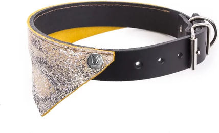 Martin Sellier Hundehalsband Malibu aus Leder mit Bandana in Rosa Bunt Größe L – Bild 1 von 2