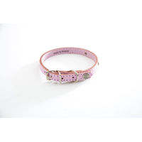 Produktbild von Martin Sellier Hundehalsband mit Steppnähten und Platte Rosa 12-33 cm