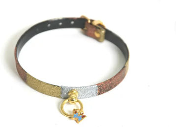 Produktbild von Martin Sellier Hundehalsband Multico aus Leder in Bunt und Gold 12/35 cm