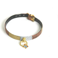 Produktbild von Martin Sellier Hundehalsband Multico aus Leder in Bunt und Gold 12/35 cm