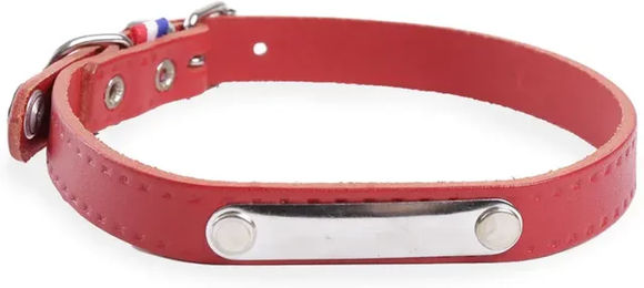 Martin Sellier Hundehalsband Rive aus Leder in Rot 12/35 cm – Bild 1 von 2