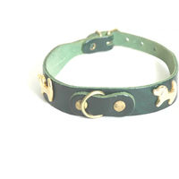Produktbild von Martin Sellier Hundehalsband Terrier aus Leder in Grün 30 cm