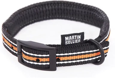 Produktbild von Martin Sellier Hundehalsband Trio Gurtband Orange Schwarz Größe M