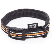 Produktbild von Martin Sellier Hundehalsband Trio Gurtband Orange Schwarz Größe S