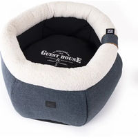 Produktbild von Martin Sellier Hundekorb aus Leder in Blau 40 cm