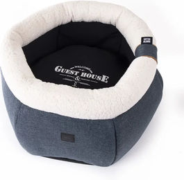 Produktbild von Martin Sellier Hundekorb aus Leder in Blau 47 cm