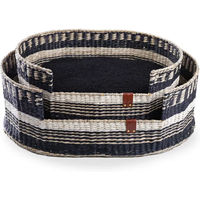 Produktbild von Martin Sellier Hundekorb oval aus Naturmaterial in Schwarz und Blau (2er Set)