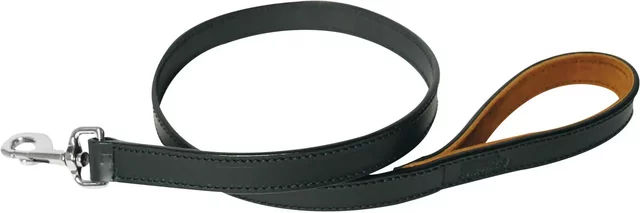 Martin Sellier Hundeleine aus Leder Schwarz Braun 100cm x 25mm – Bild 1 von 2