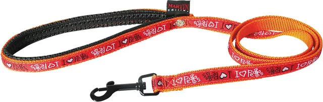 Produktbild von Martin Sellier Hundeleine aus Nylon wasserabweisend in Orange Rot