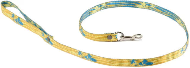 Produktbild von Martin Sellier Hundeleine Lagoon Jaquard aus Nylon Gelb Blau 1m