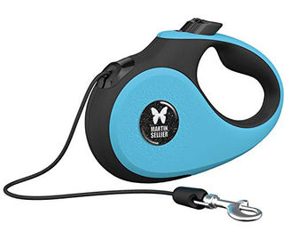 Produktbild von Martin Sellier Hundeleine Mini XS Blau mit Karabinerhaken und Bremssystem aus Kunststoff