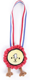 Produktbild von Martin Sellier Hundespielzeug aus Plüsch mit Medaille in Rot und Bunt