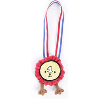 Produktbild von Martin Sellier Hundespielzeug aus Plüsch mit Medaille in Rot und Bunt