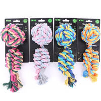 Produktbild von Martin Sellier Hundespielzeug Ball mit buntem Seil 25 cm