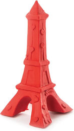 Produktbild von Martin Sellier Hundespielzeug Eiffelturm Kauspielzeug aus Gummi in Rot - 15 cm