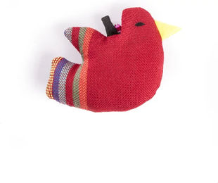 Produktbild von Martin Sellier Katzen Spielzeug Plüsch Vogel Rot