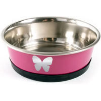 Produktbild von Martin Sellier Katzenfutternapf aus Edelstahl in Rosa und Bunt