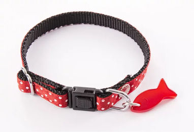 Martin Sellier Katzenhalsband mit Punktmuster in Rot Bicolore – Bild 1 von 4
