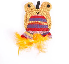 Produktbild von Martin Sellier Kuscheltier Frosch für Katzen aus Plüsch in Gelb und Bunt