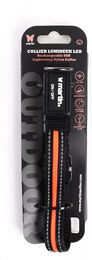 Produktbild von Martin Sellier Leuchthalsband für Hunde aus Nylon mit USB-Ladung in Orange und Schwarz