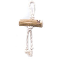 Produktbild von Martin Sellier Lungo Hundespielzeug aus Holz mit zwei Flosseseilen