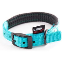Produktbild von Martin Sellier Nylon-Komfort-Halsband für Hunde in Blau Türkis 20mm-45cm
