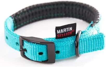 Martin Sellier Nylon-Komfort-Halsband für Hunde in Türkis Blau 25mm-65cm – Bild 1 von 2