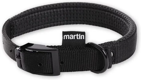 Produktbild von Martin Sellier Nylon-Komfort-Halsband für mittelgroße bis große Hunde Schwarz wasserabweisend Größe M