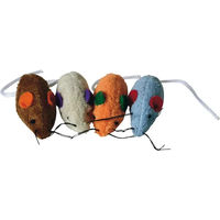 Produktbild von Martin Sellier Plüschspielzeug Polar-Maus mit Katzenminze für Katzen 4er Pack