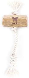 Produktbild von Martin Sellier Ristretto Hundespielzeug aus Holz mit Seil und großem Knoten in Natur/Beige
