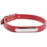 Produktbild von Martin Sellier Rive Hundehalsband aus Leder in Rot mit Latz