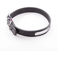 Produktbild von Martin Sellier Rive Hundehalsband aus Leder mit Latz Schwarz 10/30 cm