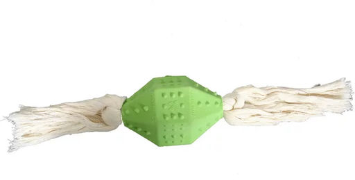 Produktbild von Martin Sellier Rubb'n Dental Zahnpflegespielzeug für Hunde Rugbyball aus Naturkautschuk Grün