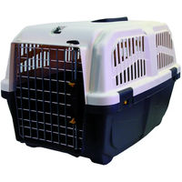Produktbild von Martin Sellier Skudo IATA 3 Transportbox für Hunde und Katzen aus Kunststoff in Grau und Schwarz