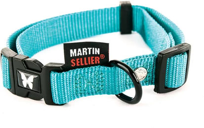 Martin Sellier Verstellbares Hundehalsband aus Nylon in Türkis und Blau Größe L für Riesenrassen – Bild 1 von 2